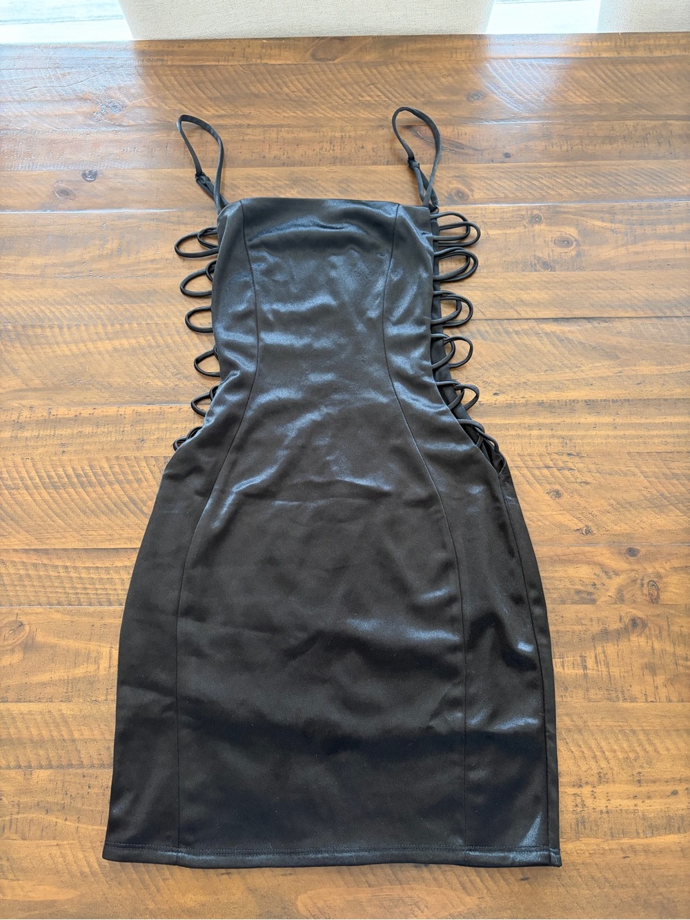 Windsor Black Mini Dress With Lace Up sides Size: S